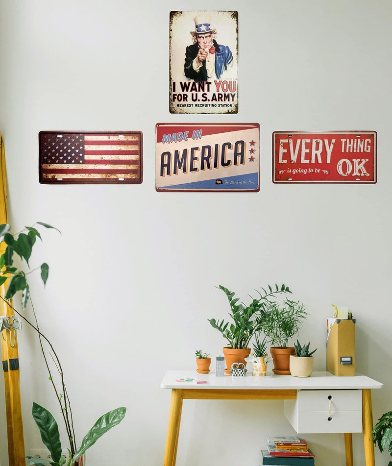 ERLOOD Made in America Retro Metal Vintage Tin Sign 12 x 8 - Image 4